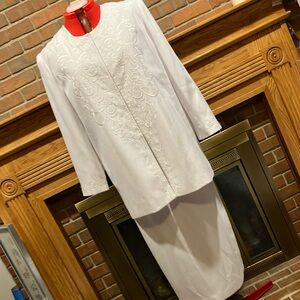 EUC Sz 16 Fifth Sunday exclusive white skirt jacket suit